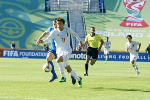 BYDGOSZCZ 29.05.2019 MECZ GRUPA B MISTRZOSTWA SWIATA DO LAT 20 U20 W PILCE NOZNEJ 2019: WLOCHY - JAPONIA --- 2019 FIFA U-20 WORLD CUP GROUP B MATCH: ITALY - JAPAN KYOSUKE TAGAWA FOT. MATEUSZ BOSIACKI 400MM.PL NEWSPIX.PL --- Newspix.pl  190529BOS006