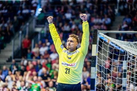 Dario Quenstedt 21 SC Magdeburg during the season 2018 2019 in the 1 Handball Bundesliga Men between SC Magdeburg and SG BBM Bietigheim in the GETEC Arena on 29 May 2019 in Magdeburg, Sachsen Anhalt, Germany