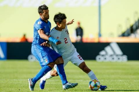 Bydgoszcz, Poland, 29 05 2019, FIFA World Cup Poland 2019, Group B, Italy Japan, Marco Olivieri ITA and Shunki Higashi JPN in the total Defodi 01048 177842 Defodi-048