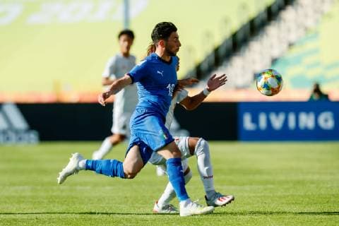 Bydgoszcz, Poland, 29 05 2019, FIFA World Cup Poland 2019, Group B, Italy Japan, Marco Olivieri ITA and Kota Yamada JPN in the total Defodi 01048 177852 Defodi-048