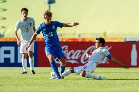 Bydgoszcz, Poland, 29 05 2019, FIFA World Cup Poland 2019, Group B, Italy Japan, Luca Ranieri ITA and Mitsuki Saito JPN in the total Defodi 01048 177857 Defodi-048