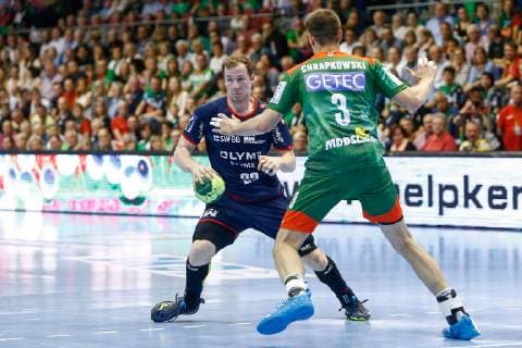 29 05 2019, xtgx, Handball DKB Bundesliga, SC Magdeburg SG Bietigheim emspor, v l Jonas Link Bietigheim GETEC Arena