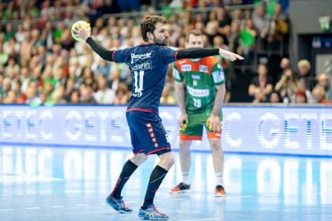 Christian Schaefer No 11 SG BBM Bietigheim at the Siebenmeter SC Magdeburg vs SG BBM Bietigheim SC Magdeburg vs SG BBM Bietigheim, Handball, DKB Handball Bundesliga, Season 2018 2019, 29 05 2019 Magdeburg Copyright: xDanielxReinelt xEibner-Pressefotox EP_drt