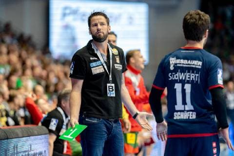 Bennet Wiegert Trainer SC Magdeburg dissatisfied with a referees decision SC Magdeburg vs SG BBM Bietigheim SC Magdeburg vs SG BBM Bietigheim, Handball, DKB Handball Bundesliga, season 2018 2019, 29 05 2019 Magdeburg Copyright: xDanielxReinelt xEibner-Pressefotox EP_drt