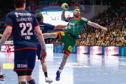 29 05 2019, xtgx, Handball DKB Bundesliga, SC Magdeburg SG Bietigheim emspor, v l Marko Bezjak Magdeburg, 25 scores goal, scorer, scored goal, scores the goal GETEC Arena