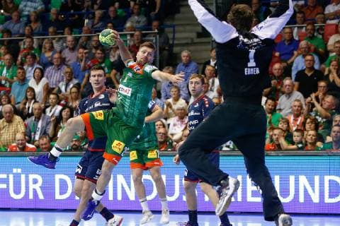 29 05 2019, xtgx, Handball DKB Bundesliga, SC Magdeburg SG Bietigheim emspor, v l Marko Bezjak Magdeburg, 25 scores goal, scorer, scored goal, scores the goal GETEC Arena