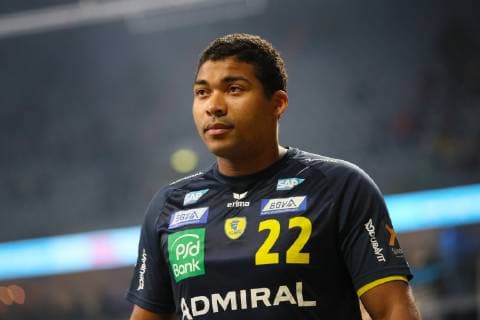 Rhein Neckar Loewen Die Eulen Ludwigshafen Mannheim, Germany 29 May 2019 Handball Bundesliga 33 Matchday, in the SAP Arena Mads Mensah Loewen , Aktion Einzelbild