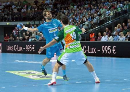 29 05 2019, xovx, Handball HBL, HSG Wetzlar TVB Stuttgart emspor, v l Michael Schweikardt TBV Stuttgart , Nils Torbruegge HSG Wetzlar , Action DFL DFB REGULATIONS PROHIBIT ANY USE OF PHOTOGRAPHS as IMAGE SEQUENCES and or QUASI VIDEO Wetzlar