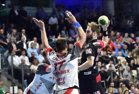 29 05 2019 Handball 1 Bundesliga DKB HBL Season 2018 2019 33 Matchday HC Erlangen Metropolregion Nürnberg HCE MT Melsungen OGo Felix Danner 17, MT Melsungen Nico Büdel 20, HC Erlangen