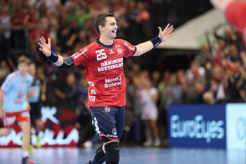 SG Flensburg Handewitt vs. Fuechse Berlin, Handball, 1 Bundesliga, 29 05 19 Cheers Goal cheers for Rasmus Lauge Schmidt SG Flensburg Handewitt, 25 xmmkx