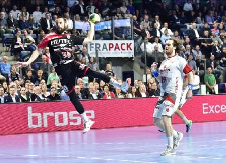 29 05 2019 Handball 1 Bundesliga DKB HBL Season 2018 2019 33 Matchday HC Erlangen Metropolregion Nürnberg HCE MT Melsungen OGo Florian von Gruchalla 36, HC Erlangen HCE Timm Schneider 19, MT Melsungen
