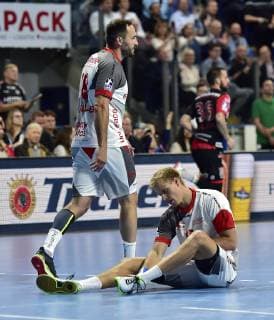 29 05 2019 Handball 1 Bundesliga DKB HBL Season 2018 2019 33 Matchday HC Erlangen Metropolregion Nürnberg HCE MT Melsungen OGo Philipp Müller Mueller 18, MT Melsungen Lasse Mikkelsen 15, MT Melsungen disappointed disappointment