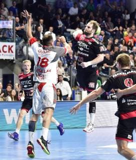 29 05 2019 Handball 1 Bundesliga DKB HBL Season 2018 2019 33 Matchday HC Erlangen Nuremberg Metropolitan Region HCE MT Melsungen OGo Philipp Müller Mueller 18, MT Melsungen Nico Büdel 20, HC Erlangen