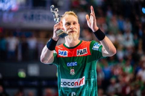 Matthias Musche 6 SC Magdeburg scorer of the season 2018 2019 during the season 2018 2019 in the 1 Handball Bundesliga Men between SC Magdeburg and SG BBM Bietigheim in the GETEC Arena on 29 May 2019 in Magdeburg, Sachsen Anhalt, Germany