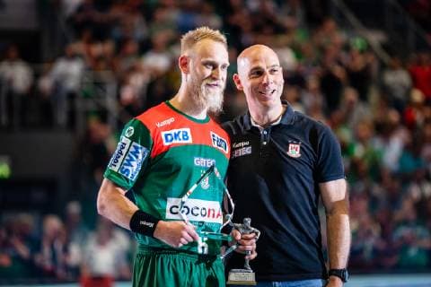 Matthias Musche 6 SC Magdeburg scorer of the season 2018 2019 during the season 2018 2019 in the 1 Handball Bundesliga Men between SC Magdeburg and SG BBM Bietigheim in the GETEC Arena on 29 May 2019 in Magdeburg, Sachsen Anhalt, Germany