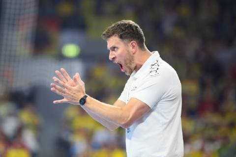 Rhein Neckar Loewen The Owls Ludwigshafen Mannheim, Germany 29 May 2019 Handball Bundesliga 33 Matchday, in the SAP Arena Coach Benjamin Matschke Ludwigshafen , action single picture annoying annoying angry angry angry angry screams raging gestures gesticulated gesture strong facial expression emotion