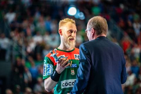 Matthias Musche 6 SC Magdeburg scorer of the season 2018 2019 during the season 2018 2019 in the 1 Handball Bundesliga Men between SC Magdeburg and SG BBM Bietigheim in the GETEC Arena on 29 May 2019 in Magdeburg, Sachsen Anhalt, Germany