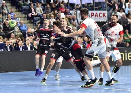 29 05 2019 Handball 1 Bundesliga DKB HBL Season 2018 2019 33 Matchday HC Erlangen Nuremberg Metropolitan Region HCE MT Melsungen OGo Benedikt Kellner 17, HC Erlangen HCE Felix Danner 17, MT Melsungen