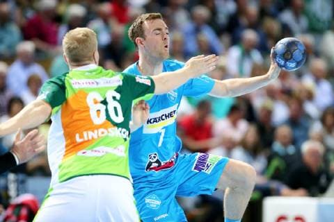Bobby Schagen Stuttgart in duel with Anton Lindskog Wetzlar HSG Wetzlar vs TVB Stuttgart, Handball, 1 League, 29 05 2019 HSG Wetzlar vs TVB Stuttgart, Handball, 1 League, 29 05 2019 Wetzlar Copyright: xWeissx Eibner-Pressefotox EP_rws