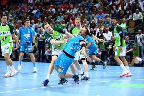 Lenny Rubin Wetzlar in duel with Simon Baumgarten Stuttgart HSG Wetzlar vs. TVB Stuttgart, Handball, 1 League, 29 05 2019 HSG Wetzlar vs. TVB Stuttgart, Handball, 1 League, 29 05 2019 Wetzlar Copyright: xWeissx Eibner-Pressefotox EP_rws