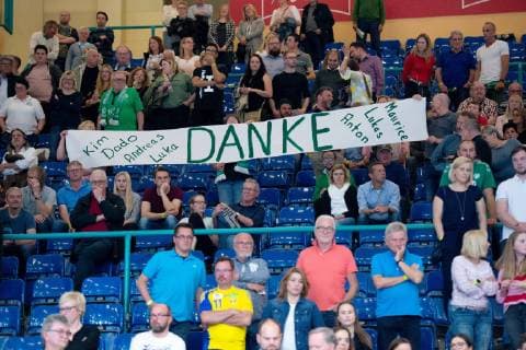 Minden, Germany 29 05 2019 1 Handball Bundesliga 2018 2019 GWD Minden vs. Bergischer HC Farewells Minden Minden North Rhine-Westphalia Germany Kampa Halle