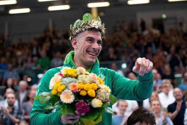 Sport Themen der Woche KW22 Sport Bilder des Tages Minden, Deutschland 29.05.2019: 1. Handball Bundesliga - 2018 2019 - GWD Minden vs. Bergischer HC Verabschiedung Dalibor Doder (Minden) Minden Nordrhein-Westfalen Deutschland Kampa Halle *** Minden, Germany 29 05 2019 1 Handball Bundesliga 2018 2019 GWD Minden vs. Bergischer HC Farewell Dalibor Doder Minden Minden North Rhine-Westphalia Germany Kampa Halle