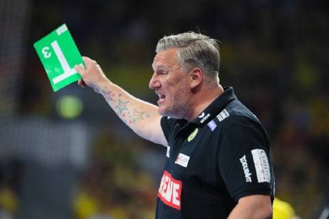 Rhein Neckar Loewen The Owls Ludwigshafen Mannheim, Germany 29 May 2019 Handball Bundesliga 33 matchday, in the SAP Arena coach Nikolaj Jacobsen Loewen , action single picture dissatisfied disappointed disappointed dejected frustrated gesture gesticulated gesture strong facial expression emotion