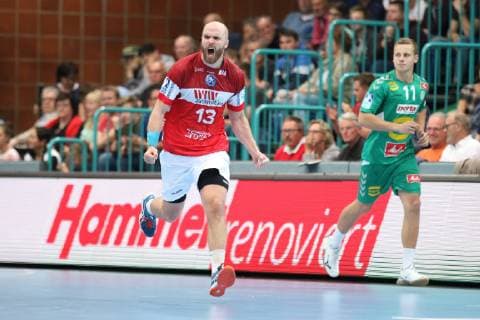 Kristian Nippes Bergischer HC 13 celebrates goal success, TSV GWD Minden vs. Bergischer HC, Handball, 1 Bundesliga, 29 05 2019, TSV GWD Minden vs. Bergischer HC, Handball, 1 Bundesliga, 29 05 2019 Minden Copyright: xEibner-Pressefotox xJanxStrohdiekx EP_JSK
