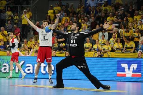 Stefan Salger Ludwigshafen and Matej Asanin Ludwigshafen during the game Rhein Neckar Loewen vs The Owls Ludwigshafen in the 1 Handball Bundesliga on 29 02 2019, Rhein Neckar Loewen vs The Owls Ludwigshafen, Handball, 1 Handball Bundesliga, 29 02 2019 Mannheim Copyright: xMichaelxBermel Eibner-Pressefotox EP_mbl