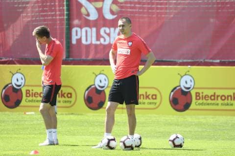 WARSZAWA 31.05.2019 TRENING REPREZENTACJI POLSKI --- POLISH FOOTBALL national team, Nationalteam TRAINING SESSION IN WARSAW KRZYSZTOF PIATEK, ARTUR JEDRZEJCZYK FOT. MACIEJ BIALY FOTOPYK NEWSPIX.PL --- Newspix.pl  190531BIA016