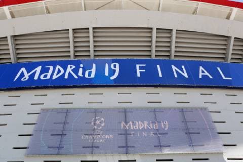 SOCCER - CL, Tottenham vs Liverpool MADRID,SPAIN,31.MAY.19 - SOCCER - UEFA Champions League, final, Tottenham Hotspur vs Liverpool FC, preview. Image shows a detail of the Wanda Metropolitano stadium. GEPAxpictures xDavidxRodriguez