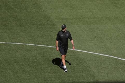 Fußball, CL Finale, FC Liverpool Abschlusstraining Liverpool s manager Juergen Klopp leads his team s training session at the Wanda Metropolitano stadium in Madrid, Spain, 31 May 2019. Liverpool FC will face Tottenham Hotspur in the 2019 UEFA Champions League final at the Wanda Metropolitano stadium in Madrid, Spain, on 01 June 2019. UCL Final 2019 - Liverpool FC training !ACHTUNG: NUR REDAKTIONELLE NUTZUNG!  Copyright: xJuanjoxMartinx GRAF1439 20190531-636949225528906958