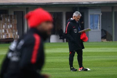 Fußball, Copa America, Nationalteam Chile Training Santiago, 31 de mayo de 2019 Futbol, entrenamiento seleccion chilena Los jugadores de la seleccion chilena son fotografiados durante el entrenamiento en Juan Pinto Duran, Santiago, Chile. 31 05 2019 Javier Salvo Photosport Football, Chile team training Chile team players are pictured during training at the Juan Pinto Duran, Santiago, Chile 31 05 2019 Javier Salvo Photosport Entrenamiento Seleccion Chilena 31 05 19 