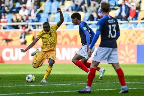 31.05.2019 GDYNIA UL. OLIMPIJSKA (POLAND) PILKA NOZNA (FOOTBALL) MISTRZOSTWA SWIATA W PILCE NOZNEJ DO LAT 20 (FIFA UNDER 20 WORLD CUP) MECZ (GAME) MALI U20 - FRANCJA U20 (MALI U20 - FRANCE U20) NZ MOHAMED CAMARA FOTO TADEUSZ SKWIOT CYFRASPORT NEWSPIX.PL --- Newspix.pl FRANCE OUT!  20190531TSCS6573