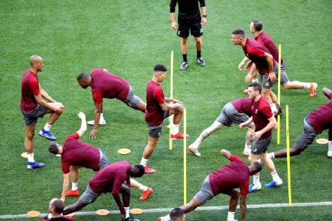 Fußball, CL Finale, FC Liverpool Abschlusstraining Liverpool s players attend a team s training session at the Wanda Metropolitano stadium in Madrid, Spain, 31 May 2019. Liverpool FC will face Tottenham Hotspur in the 2019 UEFA Champions League final at the Wanda Metropolitano stadium in Madrid, Spain, on 01 June 2019. UCL Final 2019 - Liverpool FC training !ACHTUNG: NUR REDAKTIONELLE NUTZUNG!  Copyright: xJuanjoxMartinx GRAF1453 20190531-636949270494382759