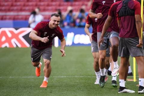 31 05 2019, xkvx, Football UEFA Champions League Final, Tottenham Hotspur FC Liverpool Training and PK emspor, v l Xherdan Shaqiri FC Liverpool DFL DFL REGULATIONS PROHIBIT ANY USE OF PHOTOGRAPHS as IMAGE SEQUENCES and or QUASI VIDEO Madrid