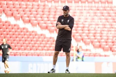 31 05 2019, xkvx, Football UEFA Champions League Final, Tottenham Hotspur FC Liverpool Training and PK emspor, v l Head Coach Coach Juergen Klopp FC Liverpool DFL DFL REGULATIONS PROHIBIT ANY USE OF PHOTOGRAPHS as IMAGE SEQUENCES and or QUASI VIDEO Madrid