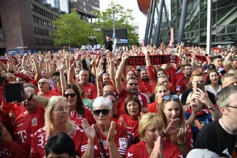 Superb atmosphere among the fans, here the group from Veszprem, Handball, Velux EHF Final Four, Opening Party, players, 31 05 19 Cologne Lanxess Arena Nordrhein Westfalen Germany