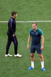 Tottenham s head coach Mauricio Pochettino (L) and forward Harry Kane (R) attend their team s training session at the Wanda Metropolitano stadium in Madrid, Spain, 31 May 2019. Tottenham Hotspur will face Liverpool FC in the 2019 UEFA Champions League final at the Wanda Metropolitano stadium in Madrid, Spain, on 01 June 2019. UCL Final 2019 - Tottenham Hotspur training !ACHTUNG: NUR REDAKTIONELLE NUTZUNG!  Copyright: xJuanjoxMartinx GRAF1559 20190531-636949305557059299