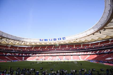31 05 2019, xkvx, Soccer UEFA Champions League Final, Tottenham Hotspur FC Liverpool Training and PK emspor, v l Stadium view Interior view Wanda Metropolitano Interior view Football pitch Grass Tribuene DFL DFB REGULATIONS PROHIBIT ANY USE OF PHOTOGRAPHS as IMAGE SEQUENCES and or QUASI VIDEO Madrid