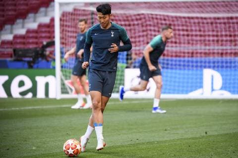 31 05 2019, xkvx, Football UEFA Champions League Final, Tottenham Hotspur FC Liverpool Training and PK emspor, v l Heung min Son Tottenham Hotspur DFL DFB REGULATIONS PROHIBIT ANY USE OF PHOTOGRAPHS as IMAGE SEQUENCES and or QUASI VIDEO Madrid