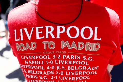 May 31, 2019 - Madrid, MADRID, SPAIN - MADRID, SPAIN - MAY 31: Liverpool and TottenhamÃ¢â‚¬â ¢s fans are seen in Madrid on the eve of the final of the Champions League on May 31, 2019 in Madrid, Spain. FOOTBALL - CHAMPIONS LEAGUE - LIVERPOOL V TOTTENHAM - FANS - ZUMAa181 20190531_zaa_a181_350 Copyright: xAFP7x