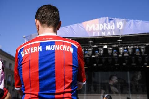 01 06 2019, xkvx, Football UEFA Champions League Final, Tottenham Hotspur FC Liverpool emspor, v l FC Bayern Munich Fans at Puerta del Sol Square of the Sun DFL DFB REGULATIONS PROHIBIT ANY USE OF PHOTOGRAPHS as IMAGE SEQUENCES and or QUASI VIDEO Madrid
