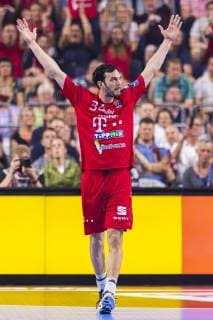 Cologne, Germany 01 June 2019 Handball EHF CL Semifinal Telekom Veszprem HC vs PGE Vive Kielce Petar Nenadic Veszprem Jubel Freude Emotion Köln Lanxess Arena Germany