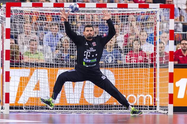 Cologne, Germany 01 June 2019 Handball EHF CL Semifinal Telekom Veszprem HC vs PGE Vive Kielce Torhueter Arpad Sterbik Veszprem Cologne Lanxess Arena Germany