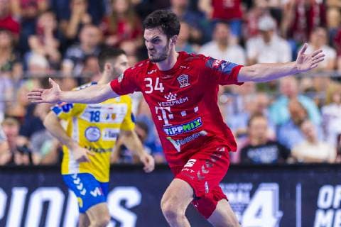 Cologne, Germany 01 June 2019 Handball EHF CL Semifinal Telekom Veszprem HC vs PGE Vive Kielce Petar Nenadic Veszprem Cologne Lanxess Arena Germany