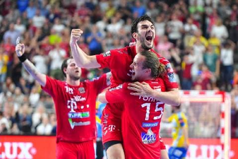 Sport Bilder des Tages Handball, EHF CL, Final Four, Telekom Veszprem HC - PGE Vive Kielce 2019.06.01 Kolonia Pilka reczna EHF Velux Final4 Liga Mistrzow 2019 Polfinal Telekom Veszprem - PGE Vive Kielce N Z radosc po wygranej Kent Robin Tonnesen Foto Pawel Andrachiewicz PressFocus 2019.06.01 Cologne Handball EHF Velux Final4 Champions League Semi-final Telekom Veszprem - PGE Vive Kielce radosc po wygranej Kent Robin Tonnesen Photo Pawel Andrachiewicz PressFocus NEWSPIX.PL --- Newspix.pl  20190601_PF_PA039