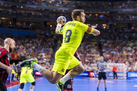Cologne, Germany 01 June 2019 Handball EHF CL Semifinal FC Barcelona vs. HC Vardar Skobje Victor Tomas Gonzalez Barcelona Cologne Lanxess Arena Germany