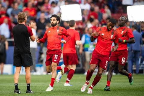 190601 Mohamed Salah of Liverpool during warm up ahead of the UEFA Champions League final between Tottenham and Liverpool on June 1, 2019 in Madrid Photo Petter Arvidson BILDBYRAN kod PA 92302,  Copyright: PETTERxARVIDSON BB190601PA051