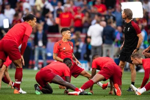 190601 Roberto Firmino of Liverpool during warm up ahead of the UEFA Champions League final between Tottenham and Liverpool on June 1, 2019 in Madrid Photo Petter Arvidson BILDBYRAN kod PA 92302,  Copyright: PETTERxARVIDSON BB190601PA057